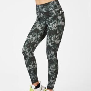 Sweaty Betty Women's Power 7/8 Leggings in Green Tie Dye Print